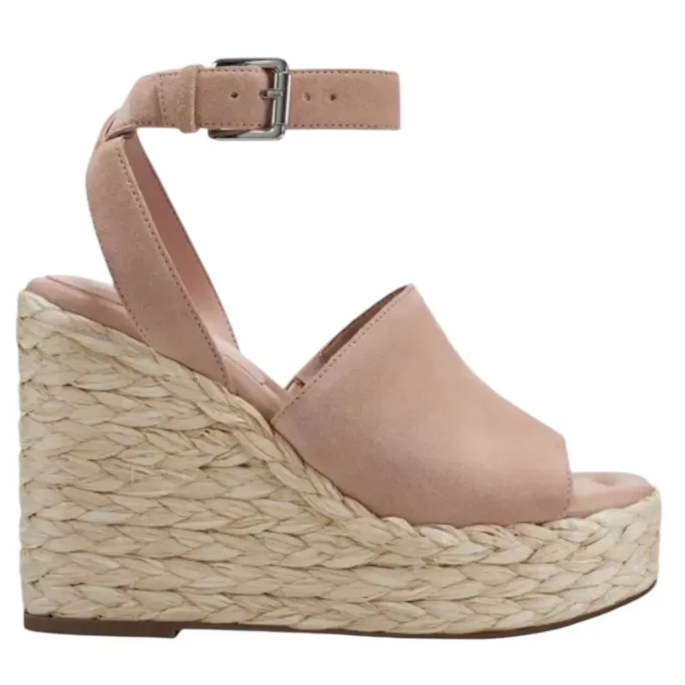 MARC FISHER LTD Nelly Ankle Strap Wedge Sandal Light Pink 681 Platform Size 9